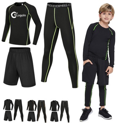 Base Layer Athletic Compression Legging and Shirt Underwear Set