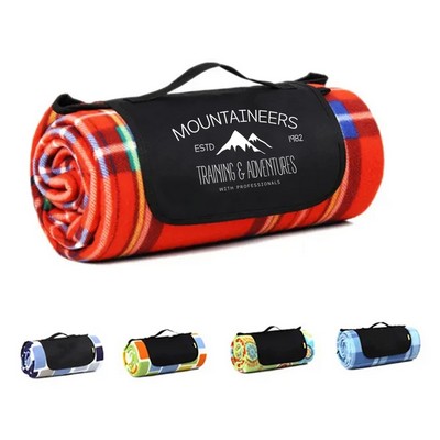 Roll Up Picnic Blanket with Carrying Strap