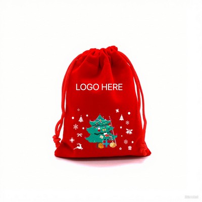 Christmas Red Drawstring Gift Bags