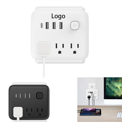 Wall-Mounted 3-Port USB Socket