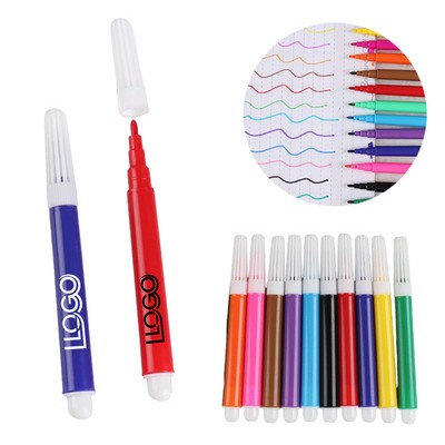 10-Color Watercolor Pen Set in OPP Pouch