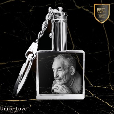 Memorial Personalized Crystal Keychain - Square Shape