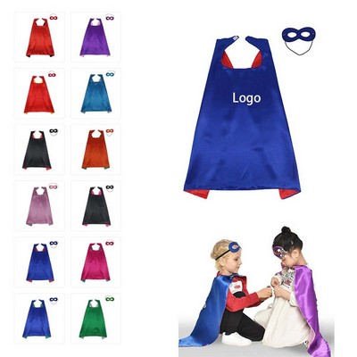 Double Side Kids Superhero Cape and Mask