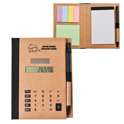 Mini Eco-Friendly Paper Based Padfolio with Calculator & Pen