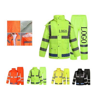 Reflective Waterproof Safety Rain Suit
