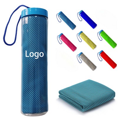 Ice Silk Cool-Touch Towel with Bottle