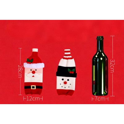Christmas Wine Bottle Cover Champagne Red Wine Creative Bottle Sleeve Holiday Restaurant Decor