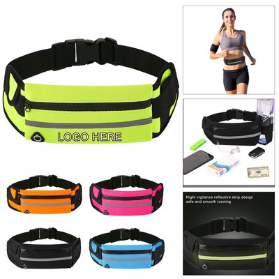 Outdoor Sports Waist Bag W/ Reflective Design