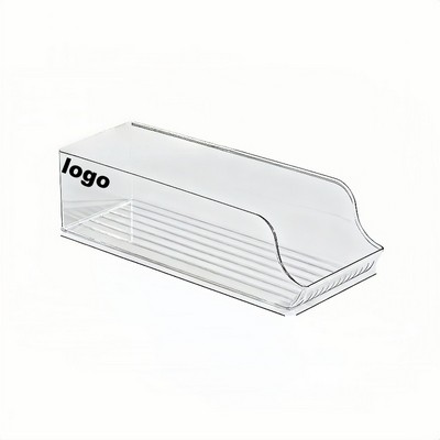 Dual Layer Self Feeding Can Organizer for Fridge Beverage Storage