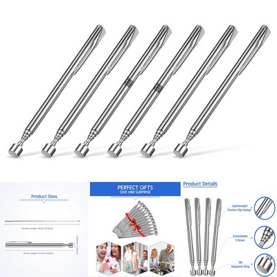 Telescoping Magnet Pickup Tool 2 Lb Magnetic Retrieve Screws Nut Pin Stick Gadget with Pocket Clip