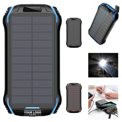20000mAh Solar Power Bank with LED Flashlight