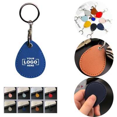 Teardrop-shaped PU Leather Access Card Holder