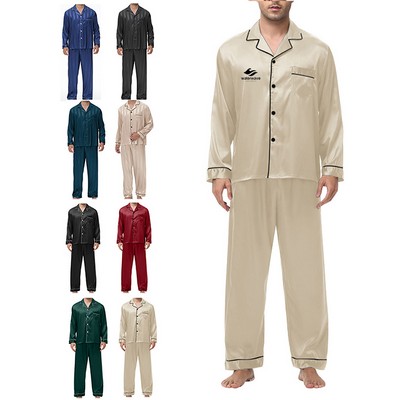 Mens Satin Pajamas Set