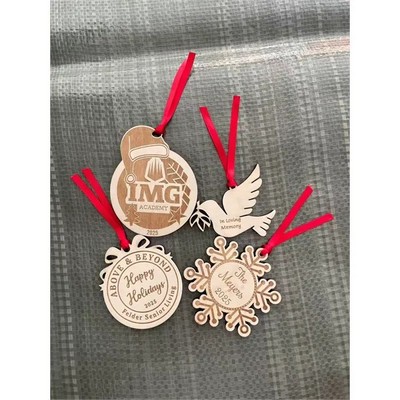 Custom Wood Ornament w/Laser Engraved Design
