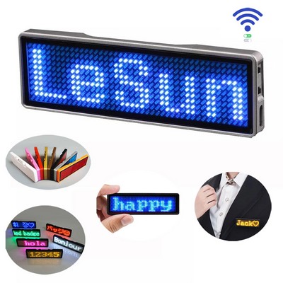 Programmable Rechargeable Wireless Led Name Badge Digital Worker Name Badge
