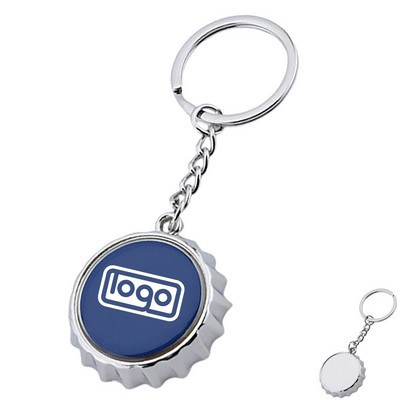 Zinc Alloy Bottle Cap Shape Opener Keychain