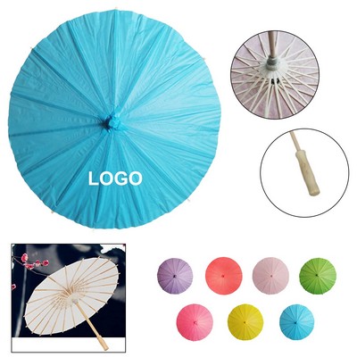Custom 33" Solid Paper Parasol Bamboo Frame DIY Hand Painted Oil Paper Umbrella