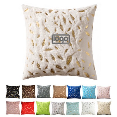 Double Sided Feather Hot Pressed Golden Plush Pillowcase
