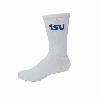 Made in USA Super Soft Cotton Crew Sock w/Embroidery