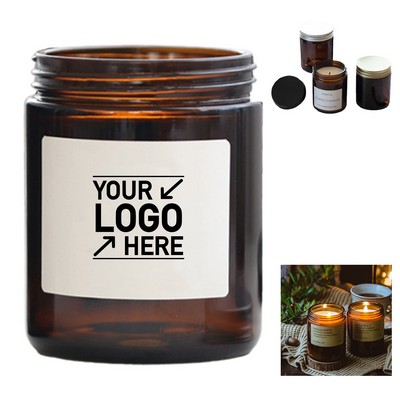 3.4 Oz Amber Glass Candle Jar