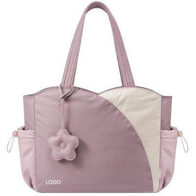 Travel Work Tote Bag Daily Handbag with Integrated External Cup Holder