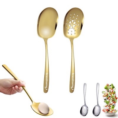 304 Stainless Cooking Spoon Buffet Party Serving Slotted