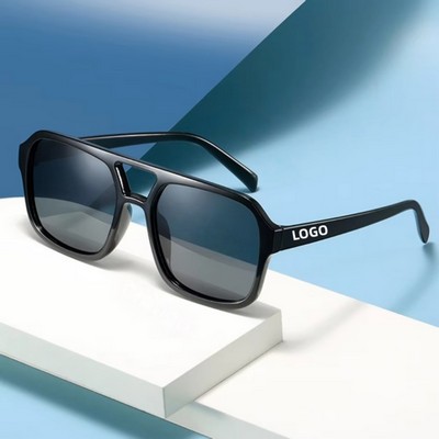 Square 70s Aviator Sunglasses UV Protection Retro