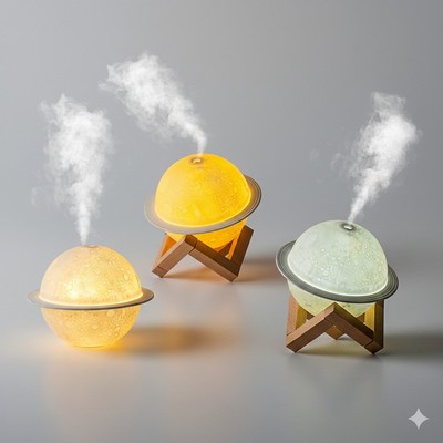 3in1 Planet Moon Lamp Humidifier Galaxy Night Light & Air Purifier