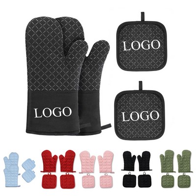 Heat Resistant Oven Mitt & Pot Mat Set