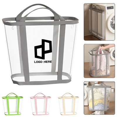 Nylon Mesh Foldable Dirty Clothes Storage Basket-Size Xl