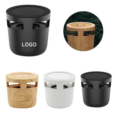 Wood Grain Wireless Charging Pad & Speaker