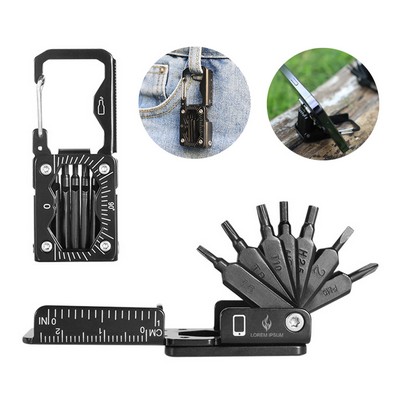 Stainless Steel 14-in-1 Multi-Tool Keychain