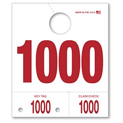 1000-1999 White Service Dispatch Number Tag