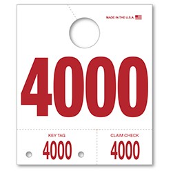 4000-4999 White Service Dispatch Number Tag