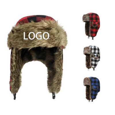 Checkered Trapper Hat