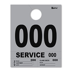 000-999 Heavy Brite™ Gray Premium Service Dispatch Number Tag