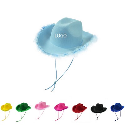 Cowgirl Hat With Feather Boa