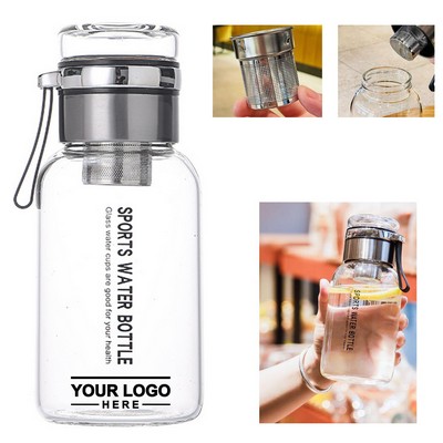 24 oz Borosilicate Glass Water Bottle with Infuser
