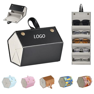 Pu Travel Glasses Case 5 Slots