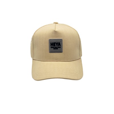 Premium Herringbone Texture 5-Panel Trucker Hat with Custom Logo Patch