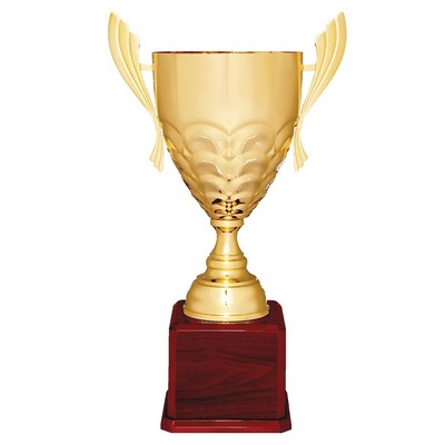 Metal Cup Trophy on Rosewood Royal Piano Finish Base - ACU21