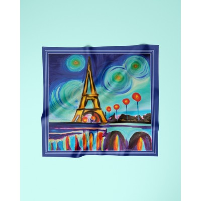 10" x 10" Custom Printed Pocket Square - 100% Polyester Silk Twill - 2 Side Print