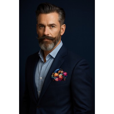 14" x 14" Custom Printed Pocket Square – 100% Polyester Silk Twill - 2 Side Print