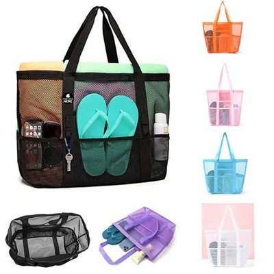 Large Collapsible Mesh Beach Tote Bag