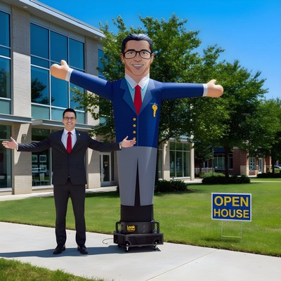 Custom Real Estate Agent Man Air Waver w/ Standard Blower