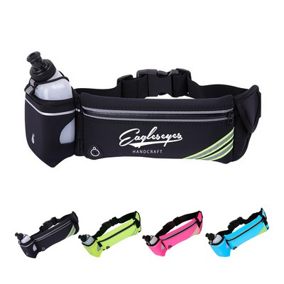 Reflective Sport Fanny Pack with Bottle Holder