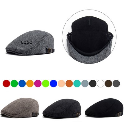 Adjustable Men's Wool Blend Newsboy Caps