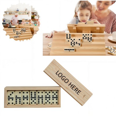 Wooden Domino Set with Sliding Storage Box
