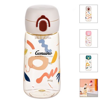 14.5 Oz Plastic Kid Water Bottle with Straw