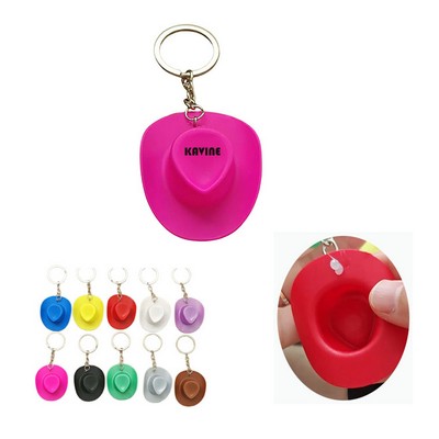 PP Quality Cowboy Hat Keychain Rings